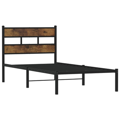 vidaXL Metal Bed Frame without Mattress Smoked Oak 80x200 cm