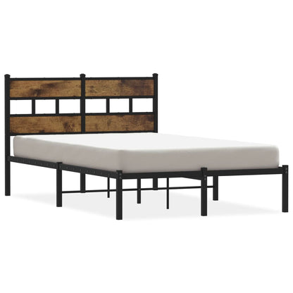 vidaXL Metal Bed Frame without Mattress Smoked Oak 120x200 cm