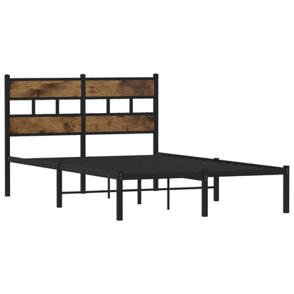 vidaXL Metal Bed Frame without Mattress Smoked Oak 120x200 cm