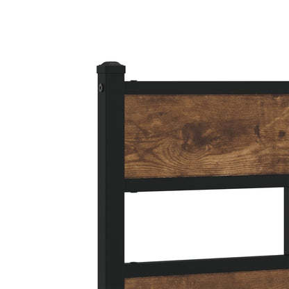 vidaXL Metal Bed Frame without Mattress Smoked Oak 90x200 cm