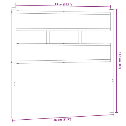 vidaXL Replace Headboard Smoked Oak 75 cm Iron and Engineered Wood