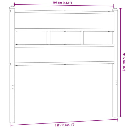 vidaXL Replace Headboard Smoked Oak 107 cm Iron and Engineered Wood