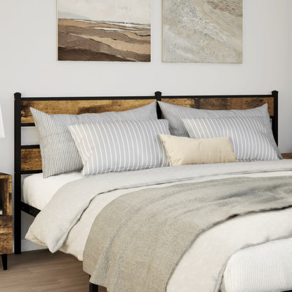 vidaXL Replace Headboard Smoked Oak 180 cm Iron and Engineered Wood