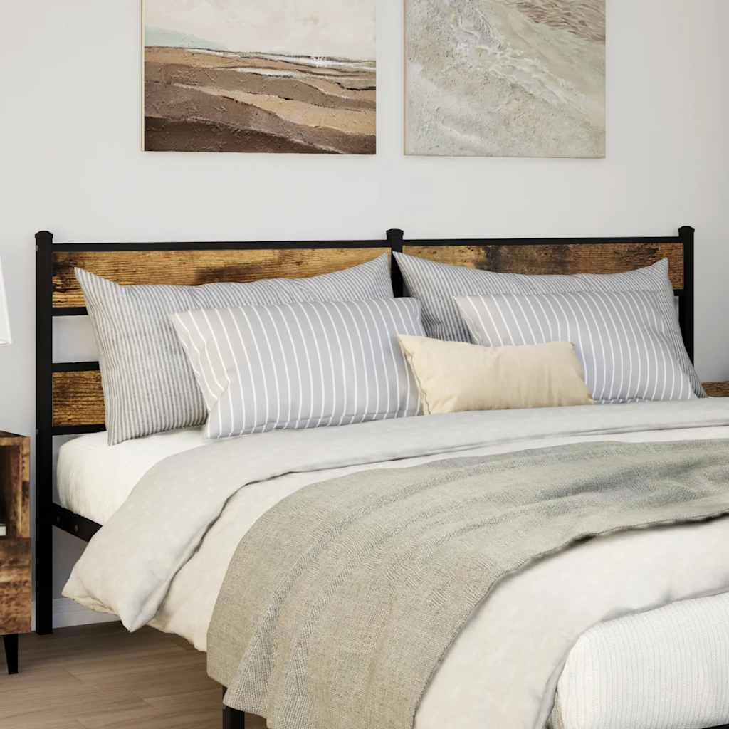 vidaXL Replace Headboard Smoked Oak 193 cm Iron and Engineered Wood