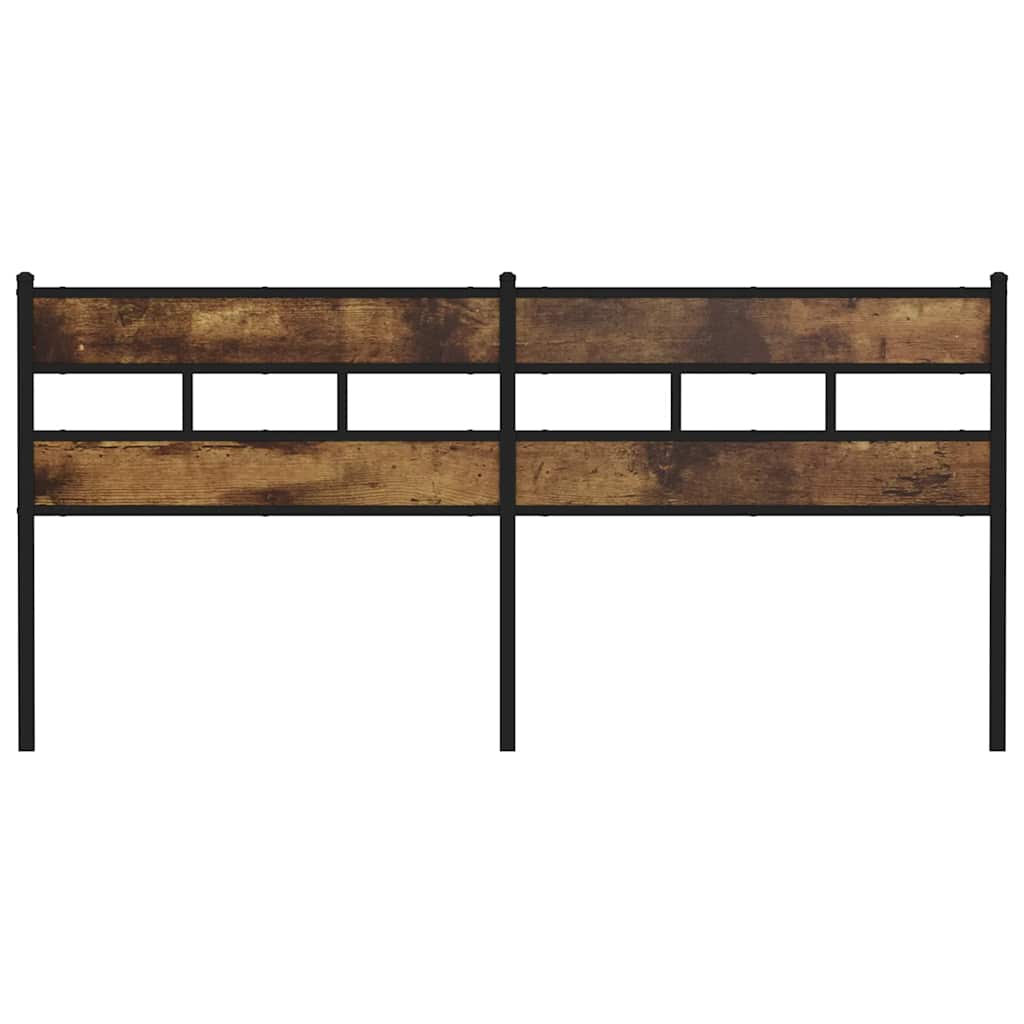 vidaXL Replace Headboard Smoked Oak 200 cm Iron and Engineered Wood