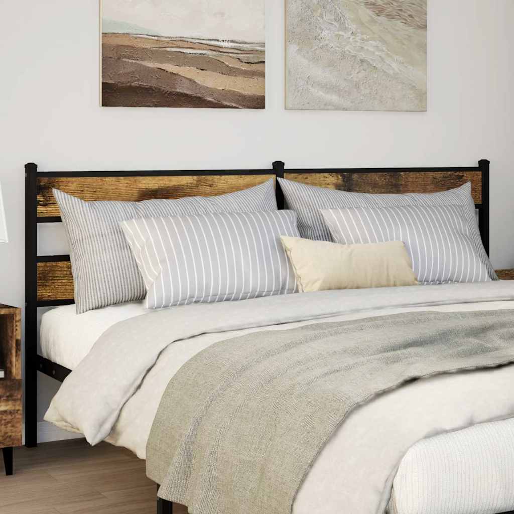 vidaXL Replace Headboard Smoked Oak 200 cm Iron and Engineered Wood