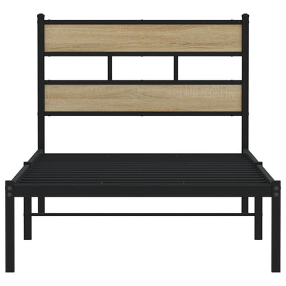 vidaXL Metal Bed Frame without Mattress Sonoma Oak 100x190 cm