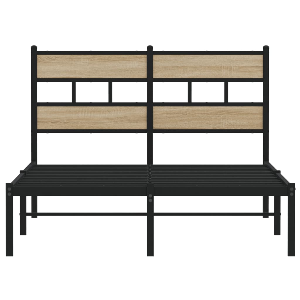 vidaXL Metal Bed Frame without Mattress Sonoma Oak 120x200 cm
