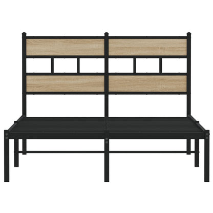 vidaXL Metal Bed Frame without Mattress Sonoma Oak 120x200 cm