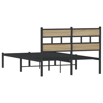 vidaXL Metal Bed Frame without Mattress Sonoma Oak 120x200 cm