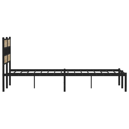 vidaXL Metal Bed Frame without Mattress Sonoma Oak 140x190 cm