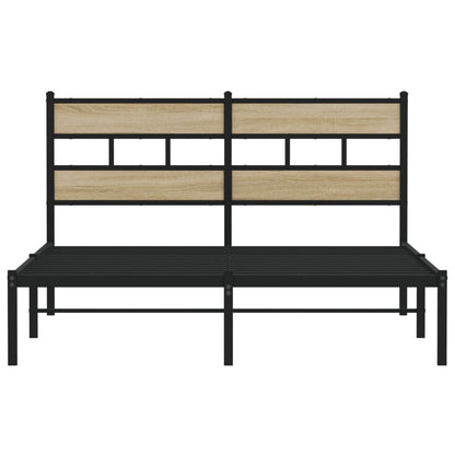 vidaXL Metal Bed Frame without Mattress Sonoma Oak 160x200 cm