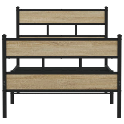 vidaXL Metal Bed Frame without Mattress Sonoma Oak 80x200 cm