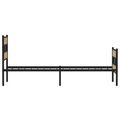 vidaXL Metal Bed Frame without Mattress Sonoma Oak 107x203 cm