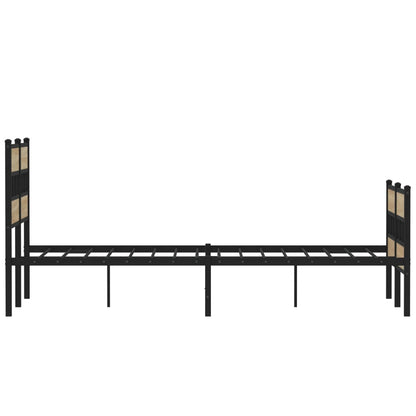 vidaXL Metal Bed Frame without Mattress Sonoma Oak 120x190 cm Small Double