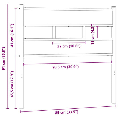 vidaXL Replace Headboard Sonoma Oak 80 cm Iron and Engineered Wood