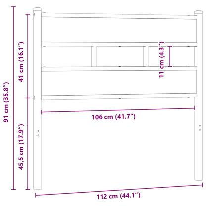 vidaXL Replace Headboard Sonoma Oak 107 cm Iron and Engineered Wood