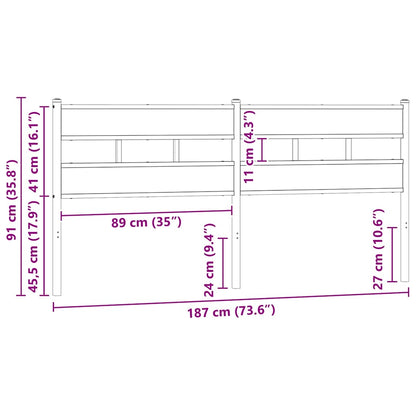 vidaXL Replace Headboard Sonoma Oak 180 cm Iron and Engineered Wood