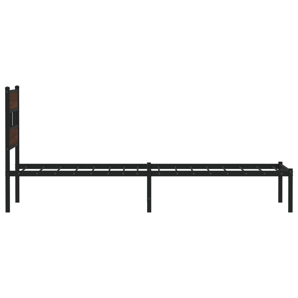 vidaXL Bed Frame without Mattress with Headboard Brown Oak 90x200 cm