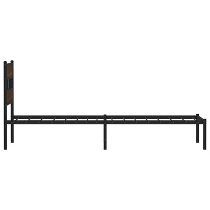 vidaXL Bed Frame without Mattress with Headboard Brown Oak 107x203 cm