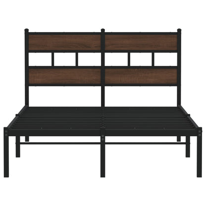 vidaXL Bed Frame without Mattress with Headboard Brown Oak 120x190 cm Small Double