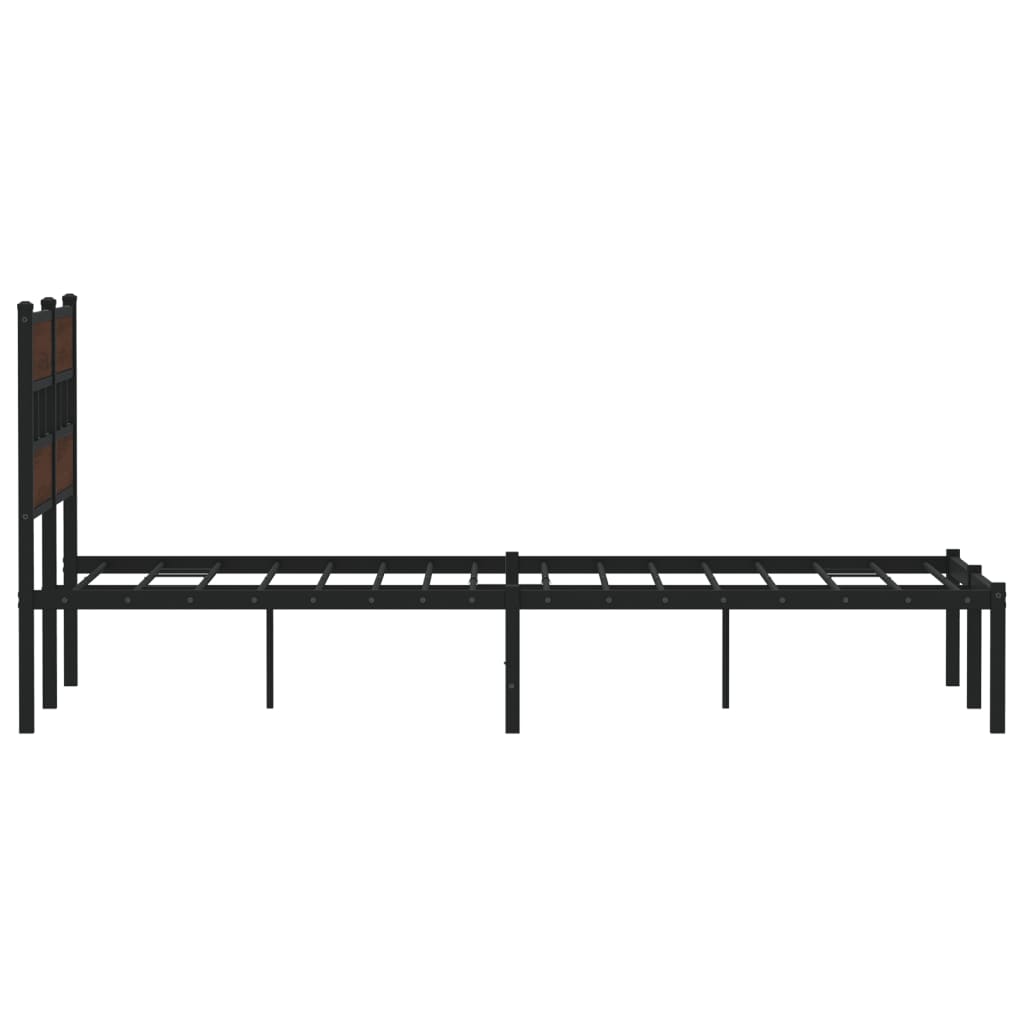 vidaXL Bed Frame without Mattress with Headboard Brown Oak 120x190 cm Small Double