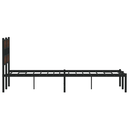 vidaXL Bed Frame without Mattress with Headboard Brown Oak 120x190 cm Small Double