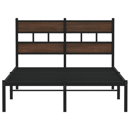 vidaXL Bed Frame without Mattress with Headboard Brown Oak 120x200 cm