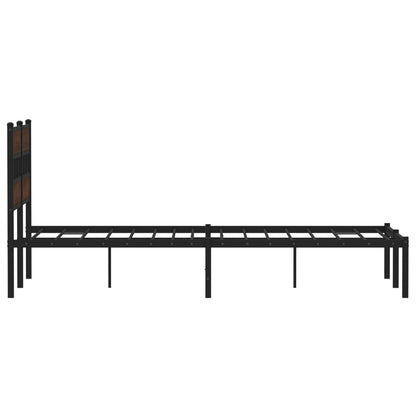 vidaXL Bed Frame without Mattress with Headboard Brown Oak 120x200 cm