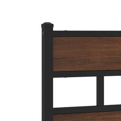 vidaXL Bed Frame without Mattress with Headboard Brown Oak 120x200 cm