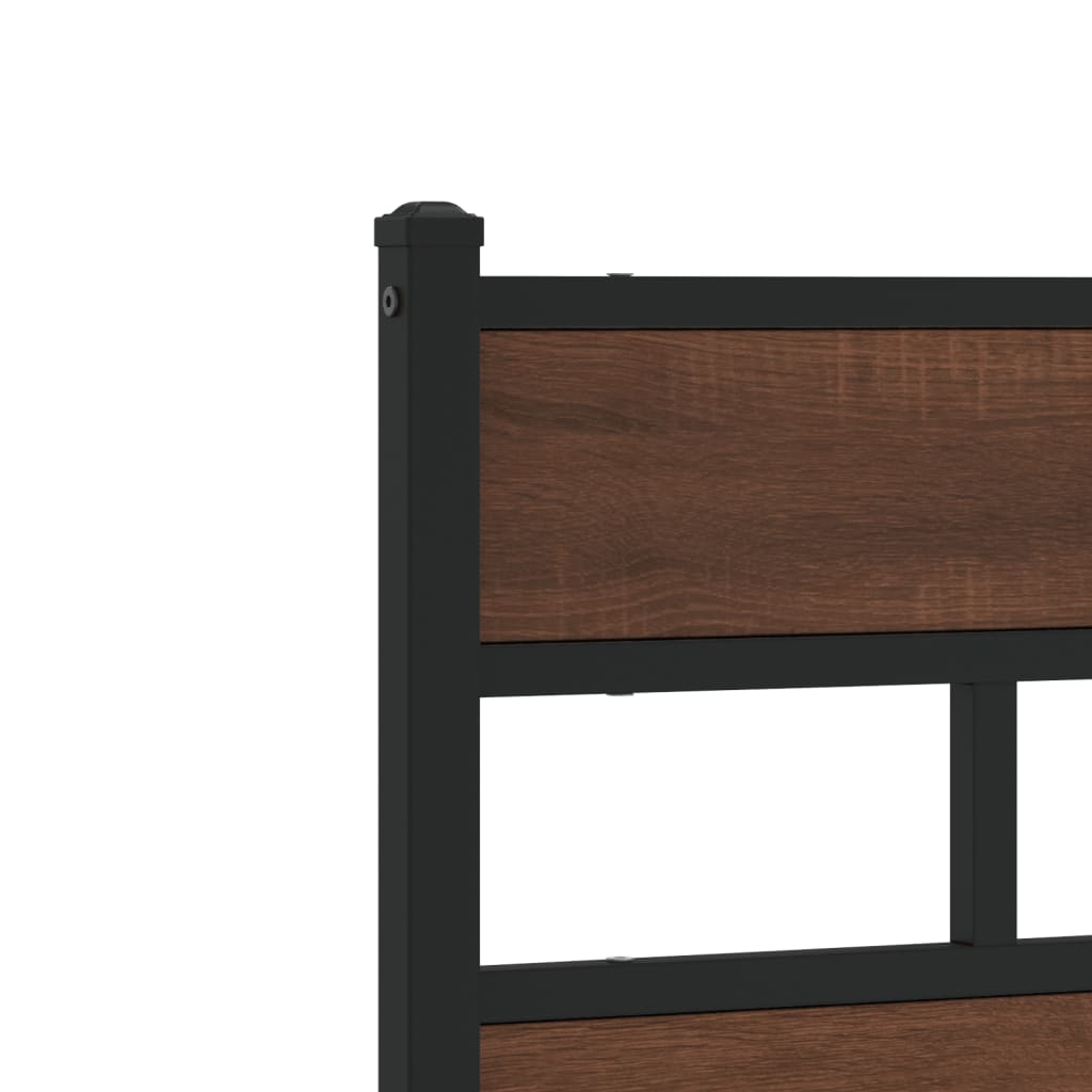 vidaXL Bed Frame without Mattress with Headboard Brown Oak 140x190 cm