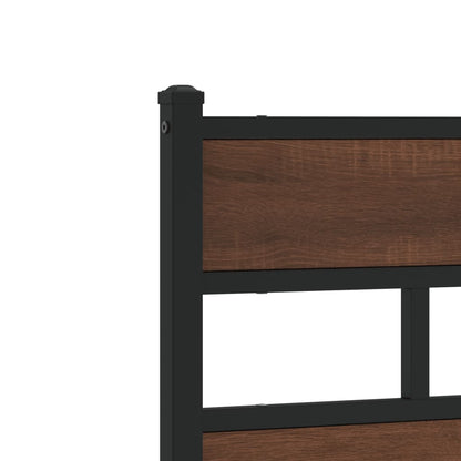 vidaXL Bed Frame without Mattress with Headboard Brown Oak 140x190 cm