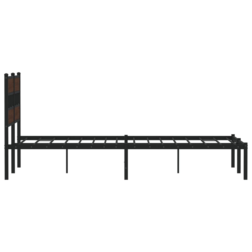 vidaXL Bed Frame without Mattress with Headboard Brown Oak 140x200 cm