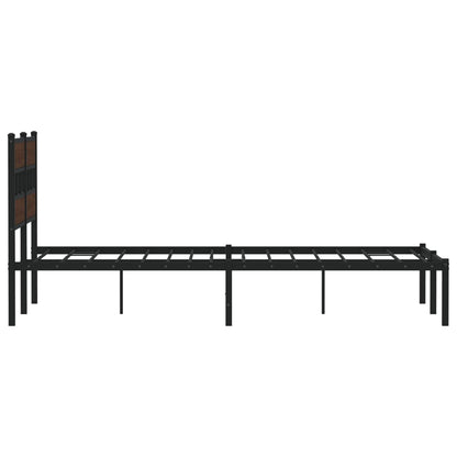 vidaXL Bed Frame without Mattress with Headboard Brown Oak 140x200 cm