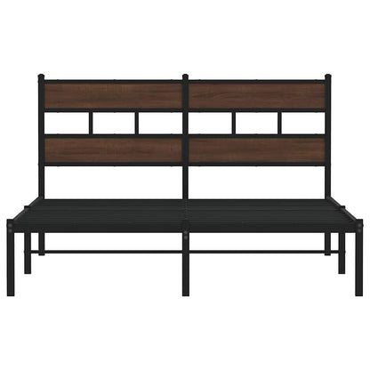 vidaXL Bed Frame without Mattress with Headboard Brown Oak 150x200 cm King Size