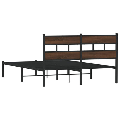 vidaXL Bed Frame without Mattress with Headboard Brown Oak 160x200 cm