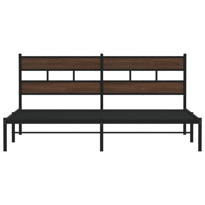 vidaXL Bed Frame without Mattress with Headboard Brown Oak 183x213 cm