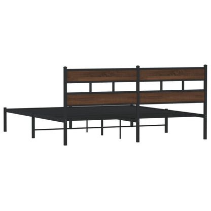 vidaXL Bed Frame without Mattress with Headboard Brown Oak 190x200 cm