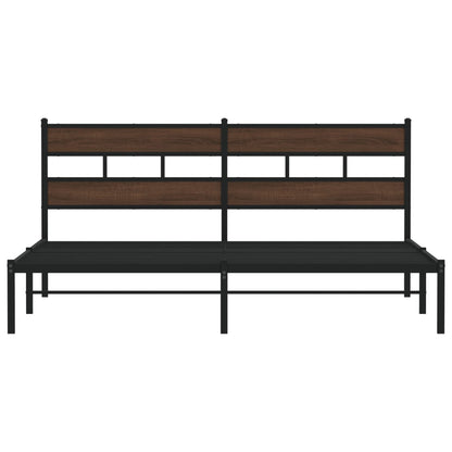 vidaXL Bed Frame without Mattress with Headboard Brown Oak 200x200 cm