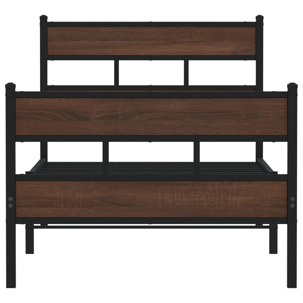 vidaXL Bed Frame without Mattress with Headboard and Footboard 75x190 cm Small Single