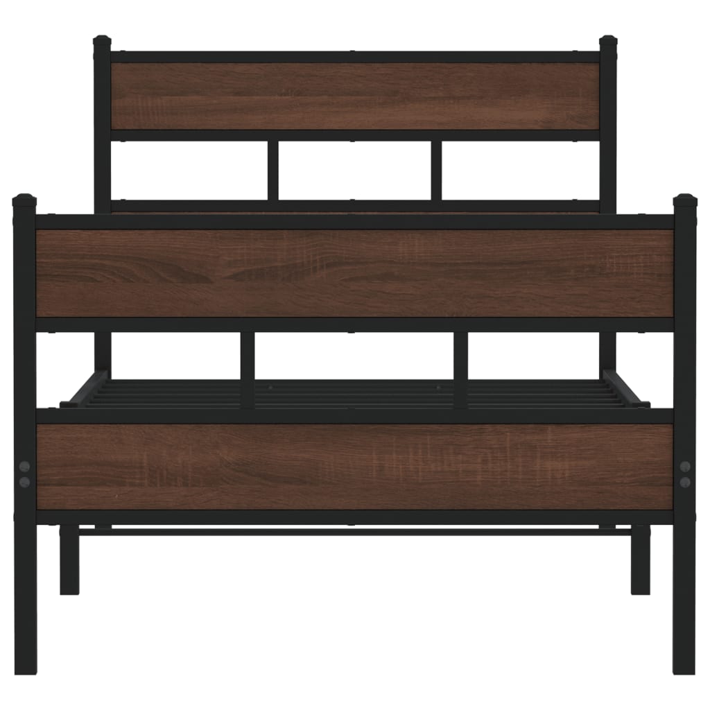 vidaXL Bed Frame without Mattress with Headboard and Footboard 90x190 cm Single