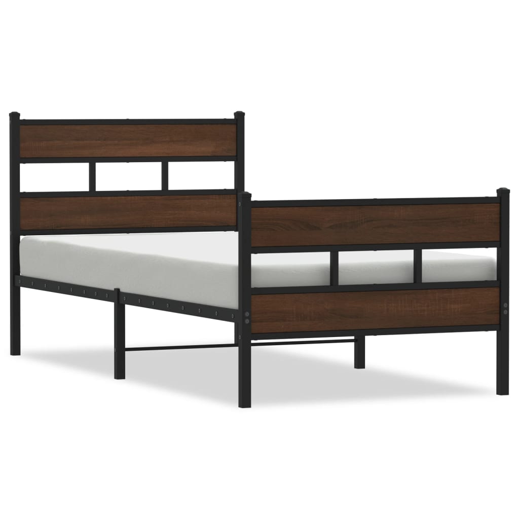 vidaXL Bed Frame without Mattress with Headboard and Footboard 90x200 cm