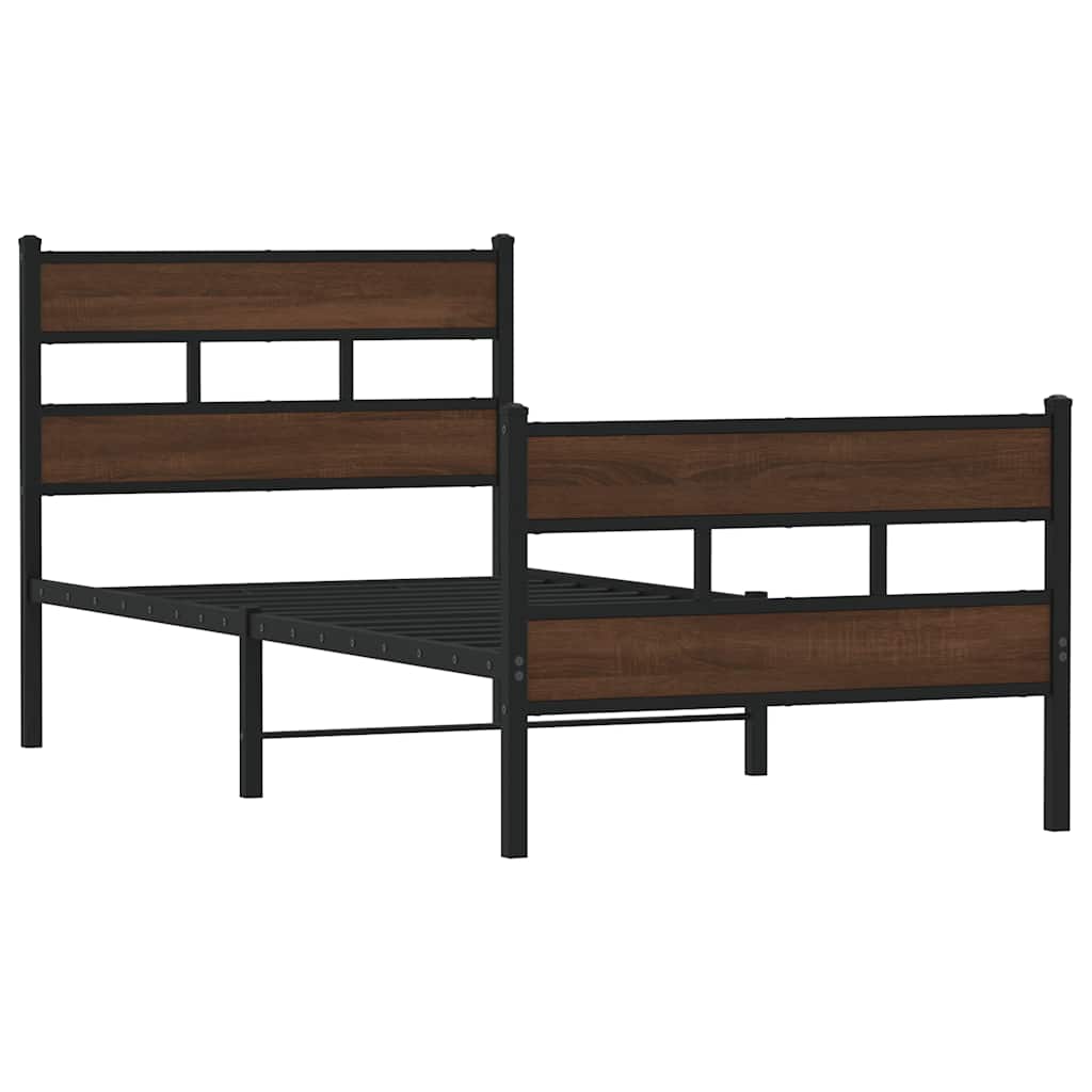 vidaXL Bed Frame without Mattress with Headboard and Footboard 100x190 cm