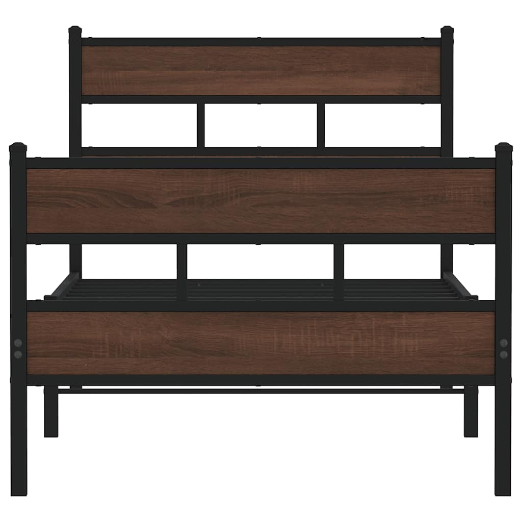vidaXL Bed Frame without Mattress with Headboard and Footboard 100x190 cm