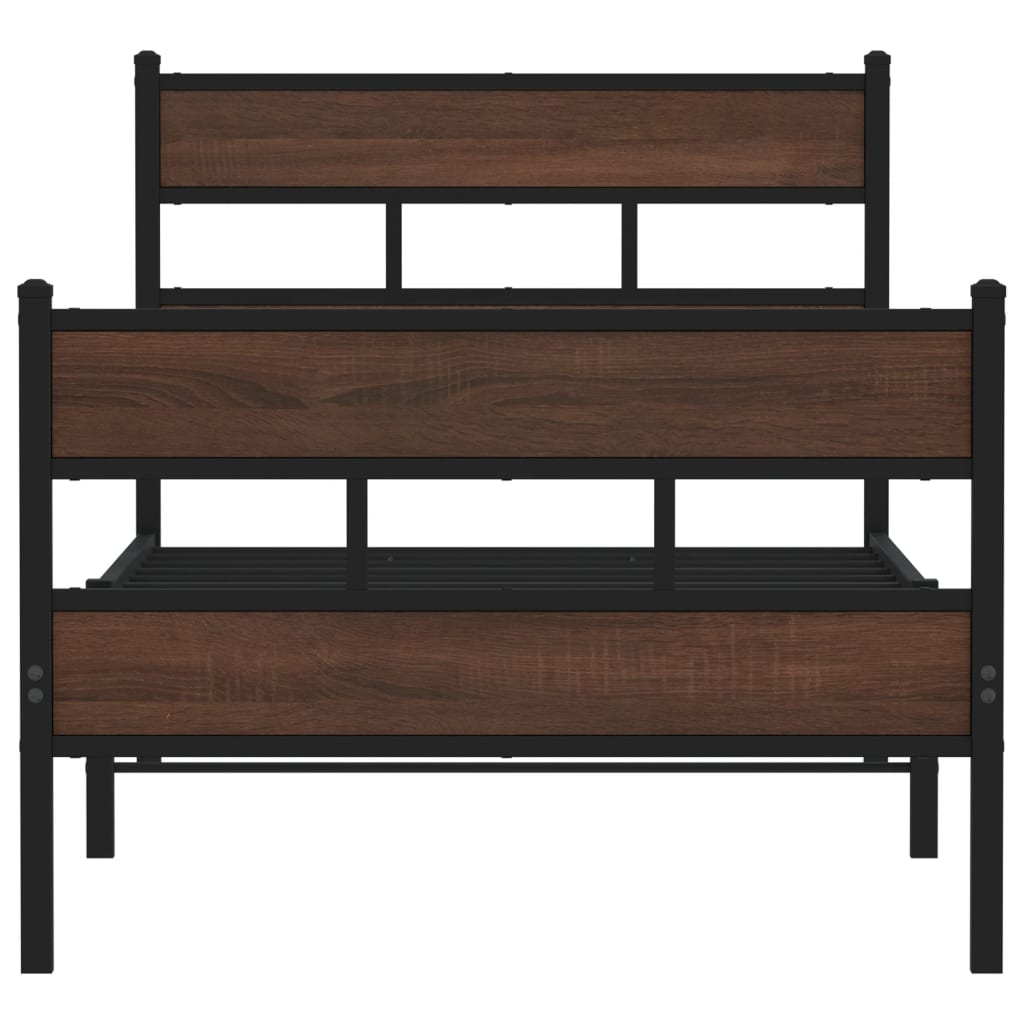 vidaXL Bed Frame without Mattress with Headboard and Footboard 100x200 cm