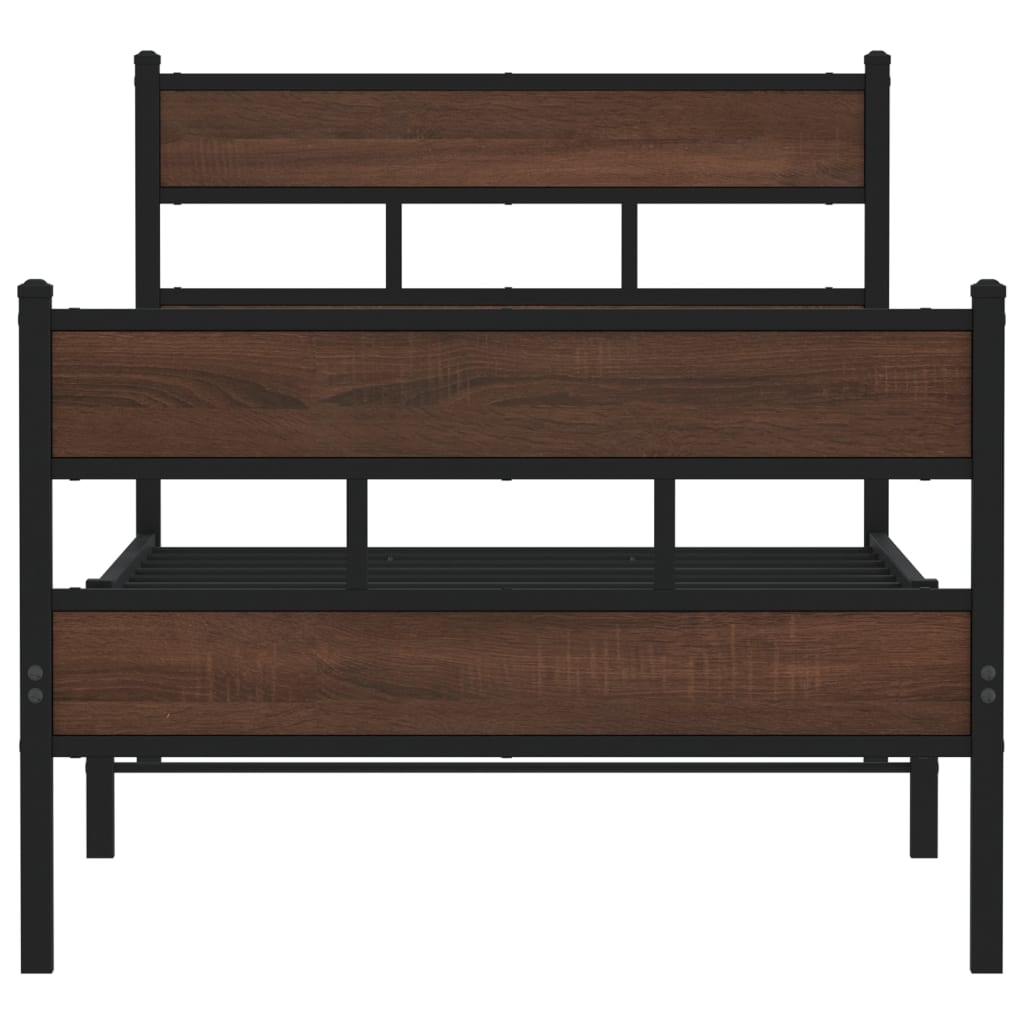 vidaXL Bed Frame without Mattress with Headboard and Footboard 107x203 cm