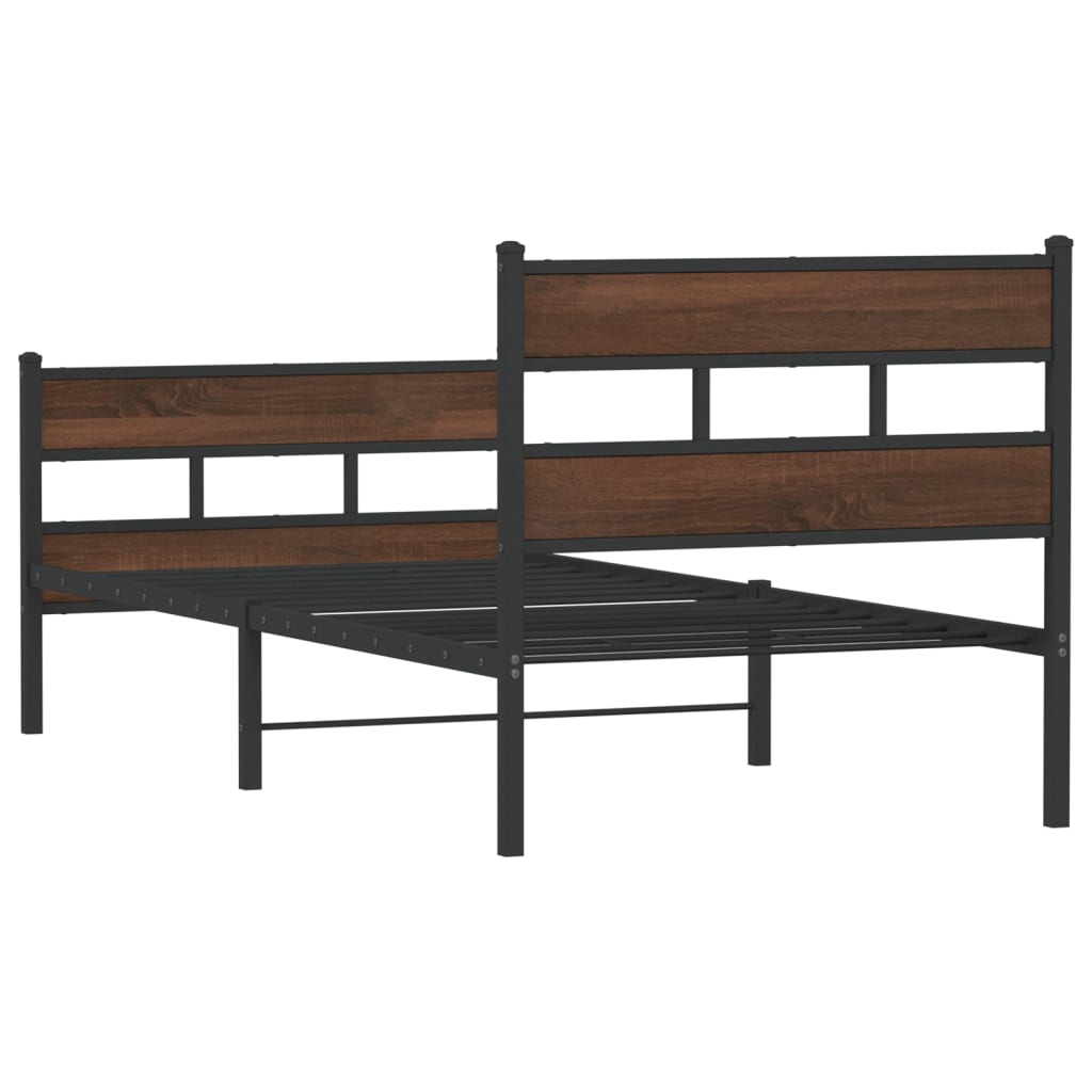 vidaXL Bed Frame without Mattress with Headboard and Footboard 107x203 cm