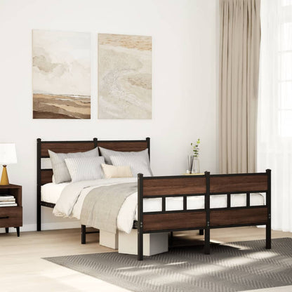 vidaXL Bed Frame without Mattress with Headboard and Footboard 120x190 cm Small Double