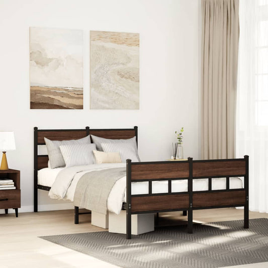 vidaXL Bed Frame without Mattress with Headboard and Footboard 120x190 cm Small Double