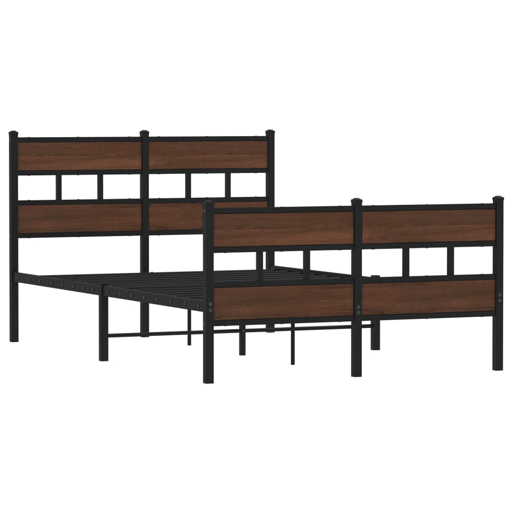 vidaXL Bed Frame without Mattress with Headboard and Footboard 120x200 cm